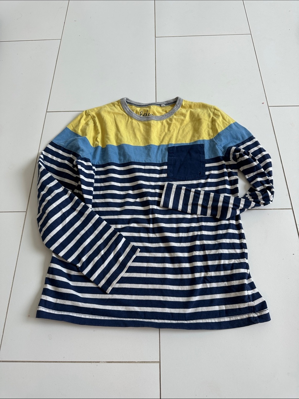 Boden boys shirt long sleeve navy 13/14Y